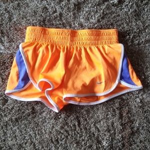 Nike Dri-Fit Gym Work Out Shorts Purple and Orange
